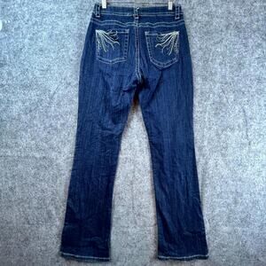 Lee Slender Secret Lower On The Waist Jeans Womens 8 Blue Emboidered Y2K Bootcut